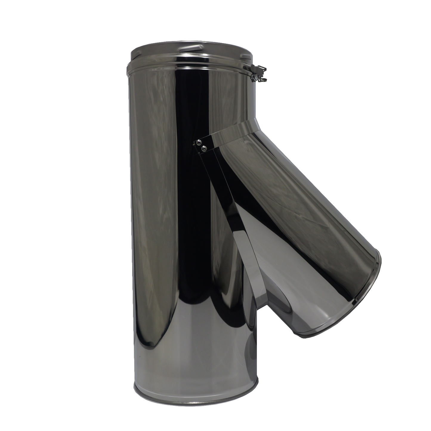 6" 45° Tee with Cap, Room Sealed Flue, Stainless