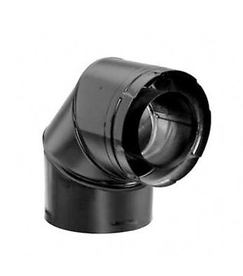 90° Gas Flue Bend Black