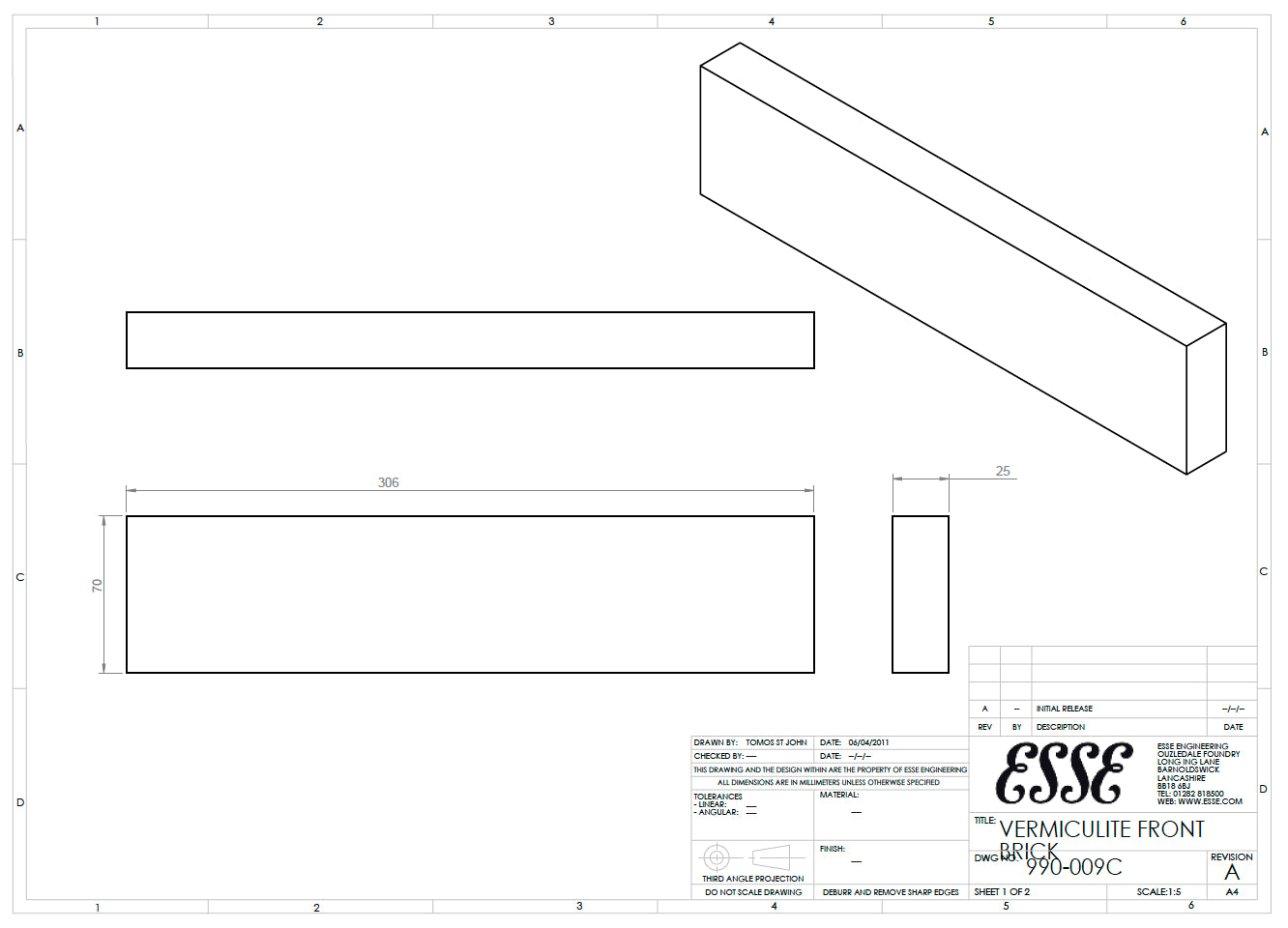 ESSE Front Brick - suits 500 - 990 -990 Hybrid